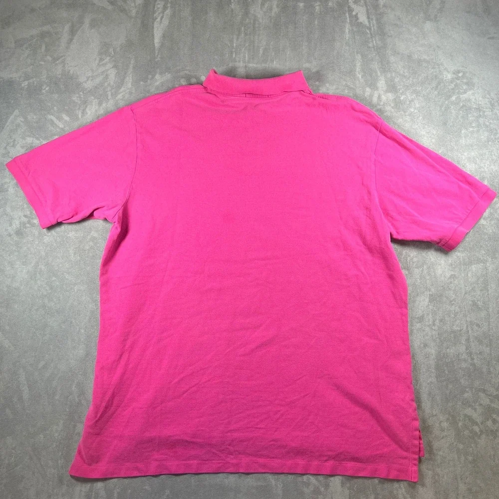 Polo Ralph Lauren Mens 2XLT Tall Pink Short Sleeve Cotton Mesh Polo Green Pony